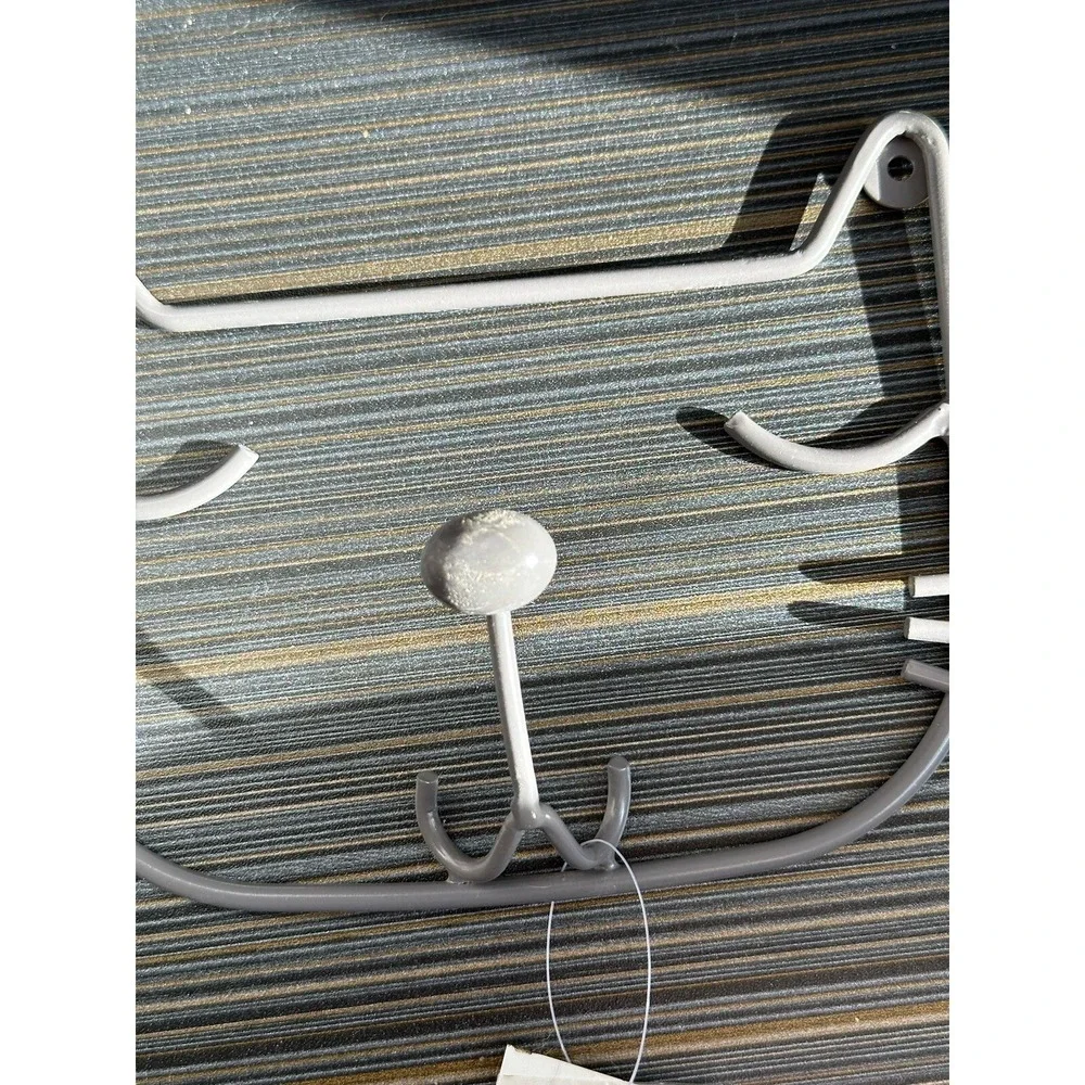 Cat Face Shaped Metal Wall Hook With Hardware NWT